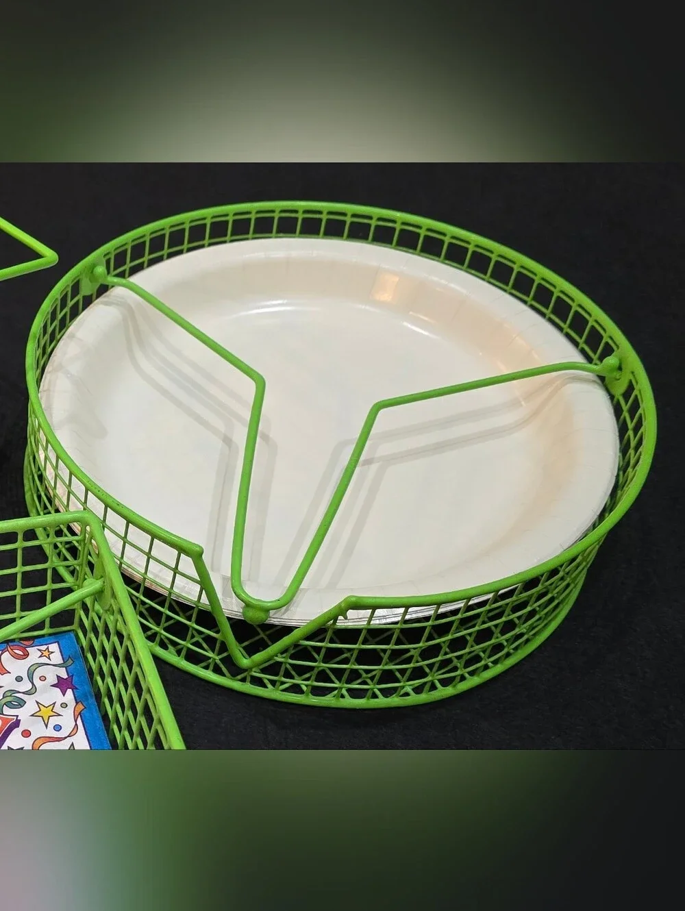 Lime Green Wire Party or Picnic Serving Set - Stylish Tableware Organizer